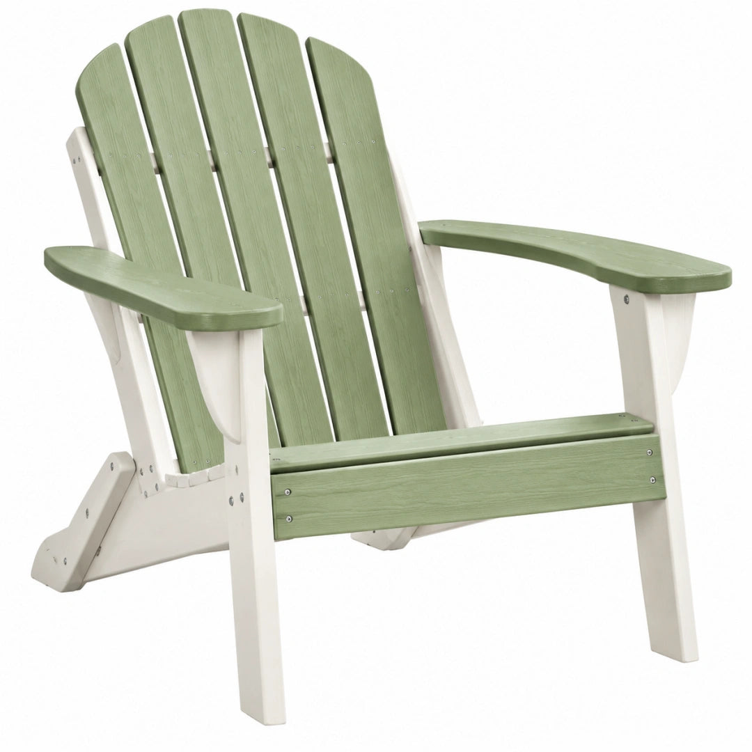 Adirondack Gartenstuhl 80 x 90 x 95 cm aus Holz in Salbeigrün Weiß mit Armlehnen