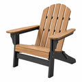 Adirondack Gartenstuhl 82 x 79 x 101 cm in Holzoptik Braun Schwarz mit breiten Armlehnen
