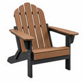 Adirondack Gartenstuhl 83 x 75 x 98 cm Kunststoff Holzoptik Braun Schwarz mit Armlehnen