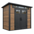 Gartenhaus 200 x 120 x 210 cm in Braun Schwarz aus Holzwerkstoff und Metall mit Doppeltür Modern