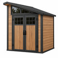 Gartenhaus 180 x 120 x 210 cm Holz Metall Braun Schwarz mit Doppeltür