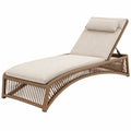 Gartenliegestuhl 200 cm Beige Kunststoffgeflecht mit verstellbarer Rückenlehne