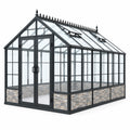 Gewächshaus 600 x 300 x 320 cm aus Glas und Metall Schwarz im viktorianischen Stil