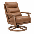 Drehsessel 82 x 90 x 102 cm in Braun mit Bezug in Lederoptik und Holzgestell