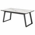 Esstisch 140 x 80 x 75 cm Keramik Weiß Schwarz Marmoroptik Modern