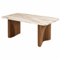 Esstisch 140 x 80 x 75 cm Holz Steinoptik Beige Braun - rechteckiger Küchentisch im modernen Stil