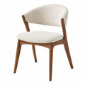 Polsterstuhl 56 x 60 x 78 cm mit Holzgestell in Beige und Braun im modernen Stil