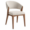 Esszimmerstuhl 58 x 57 x 78 cm mit Stoffbezug und Holzgestell in Beige Braun - gepolstert im modernen Stil