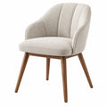 Polsterstuhl 58 x 62 x 82 cm Beige mit Holzbeinen im skandinavischen Stil