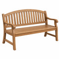 Gartenbank 150 x 65 x 95 cm aus Holz in Naturbraun mit Armlehnen
