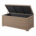 Auflagenbox 120 x 50 x 60 cm Polyrattan Taupe für Garten mit Klappdeckel